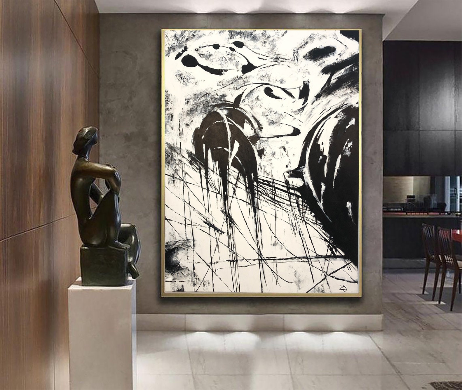53x45 Huge Wall Art Black And White Art Fine Art Etsy