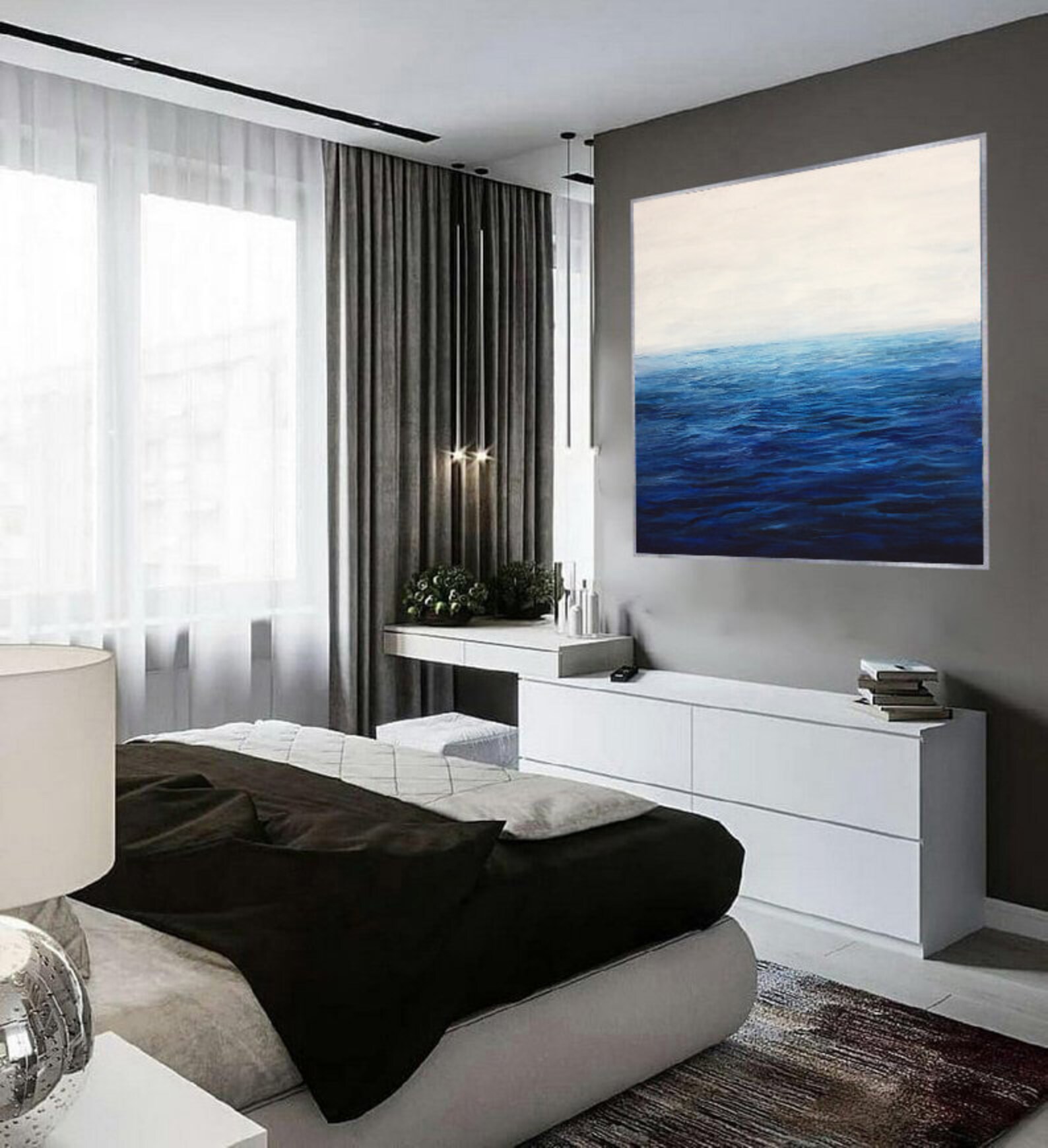 Original Extra Large Ocean Painting on Canvas Acrylic Painting Etsy