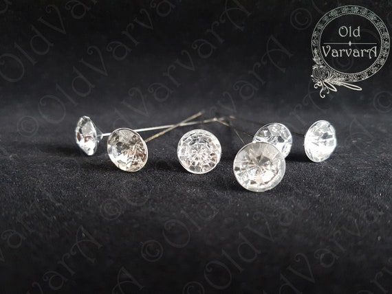 Rhinestone Quality Diamante Pins Clear 12mm x 60mm OASIS\u00ae Florist Craft Wedding