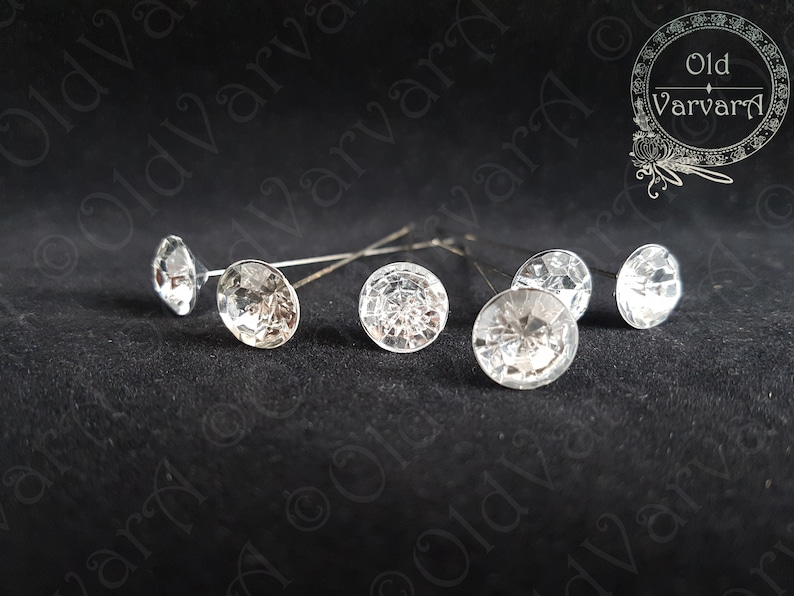 Rhinestone Quality Diamante Pins Clear 12mm x 60mm OASIS\u00ae Florist Craft Wedding