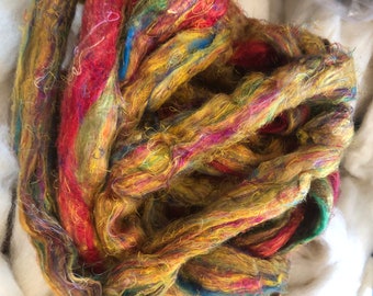 Pot of Gold 1 oz Recycled Sari Silk Combed Top