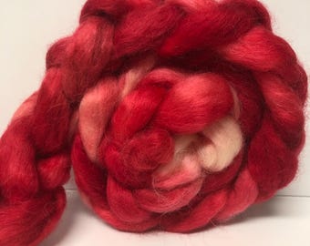 Rose Red  4 oz Wensleydale Combed Top