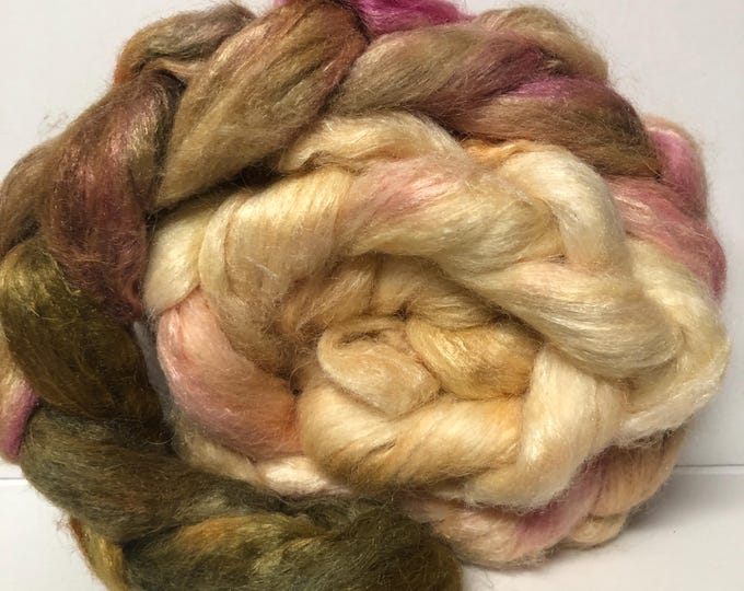 Peony 4 oz Alpaca/Tussah Silk Combed Top