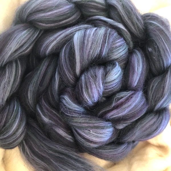 Blueberry and Herb 4 oz Shetland/Bio Nylon Combed Top