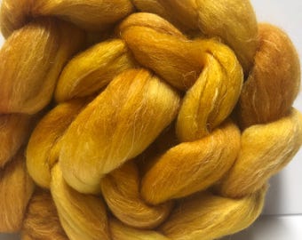 Golden Girls 4 oz Dyed Polwarth/Flax/Tussah Silk