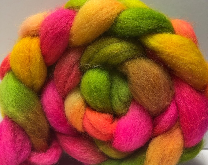 Citrus 4 oz Dyed Galway Wool Combed Top