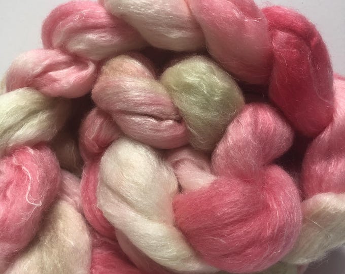 Ice Cream Social 4 oz Dyed Polwarth/Flax/Tussah Silk