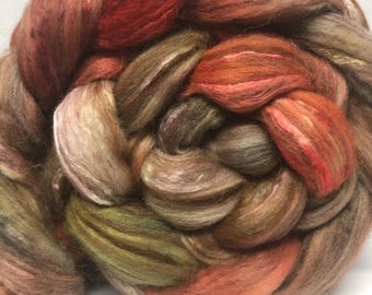 Desert Rose 4 oz Merino/Camel/Alpaca/Mulberry Silk Combed Top
