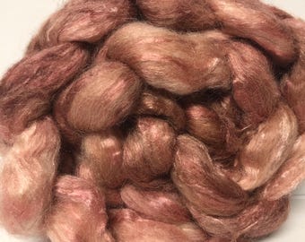 Caramel Latte 4 oz Alpaca/Tussah Silk Combed Top