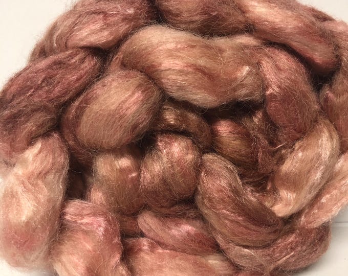 Caramel Latte 4 oz Alpaca/Tussah Silk Combed Top