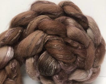 Wookie  4 oz Merino/Flax/Tussah Silk Combed Top