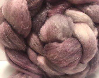 Mauvelous 4 oz Polwarth/Flax/Tussah Silk