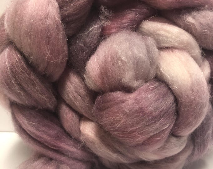 Mauvelous 4 oz Polwarth/Flax/Tussah Silk