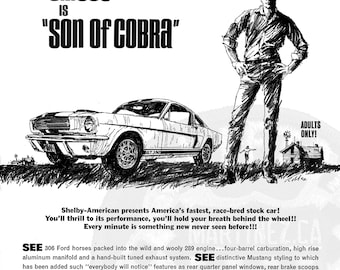 Anuncio impreso del Shelby GT 350 "Son of Cobra" - Restaurado y remasterizado