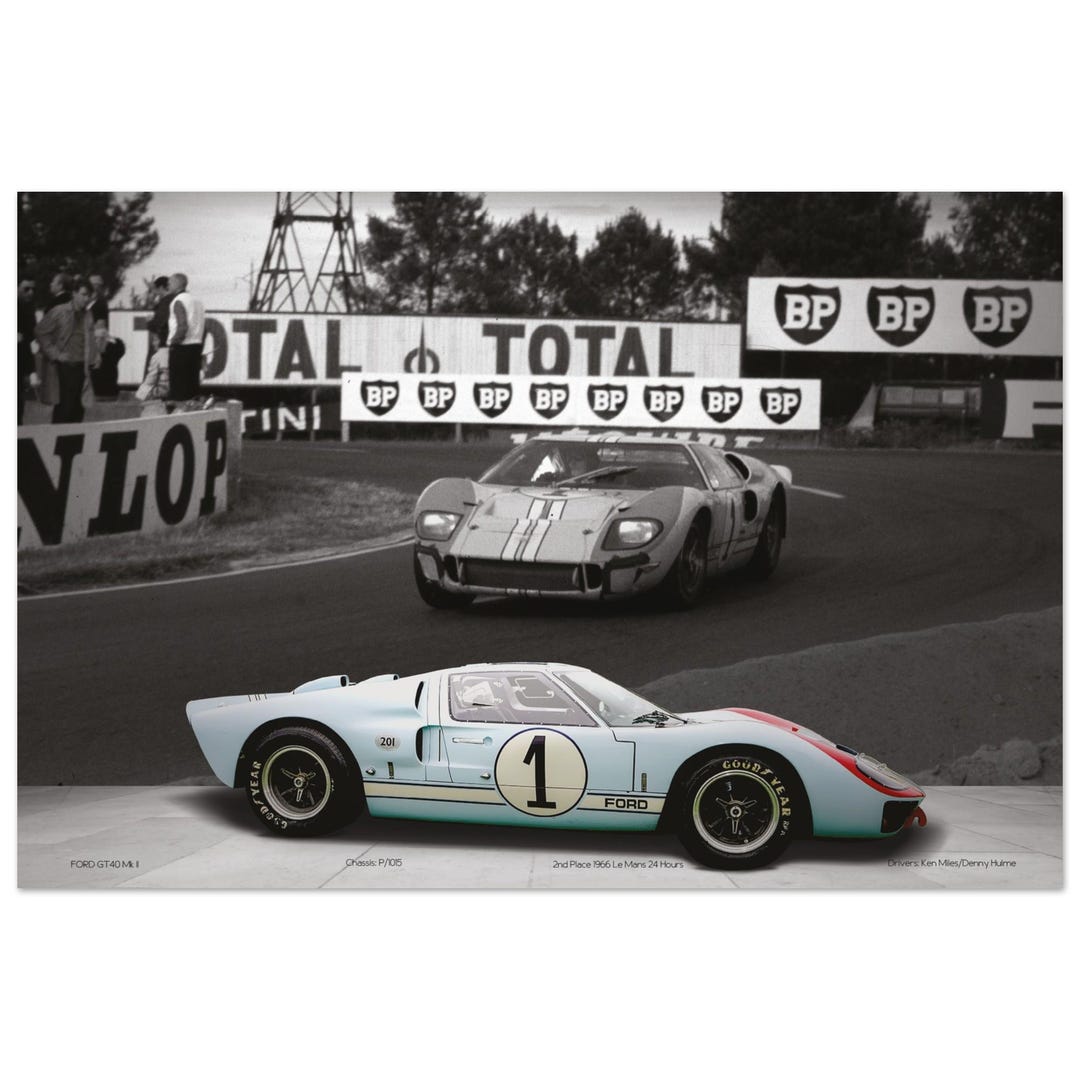 Ford GT40 Le Mans 1966 Print, Ken Miles, Denny Hulme - Etsy