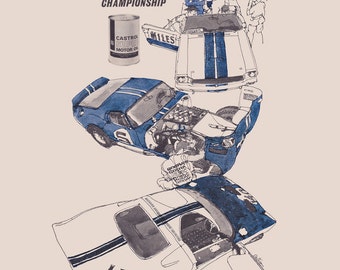 Castrol / Team Shelby Print Ad (1963) - Restaurierter und vergrößerter Nachdruck