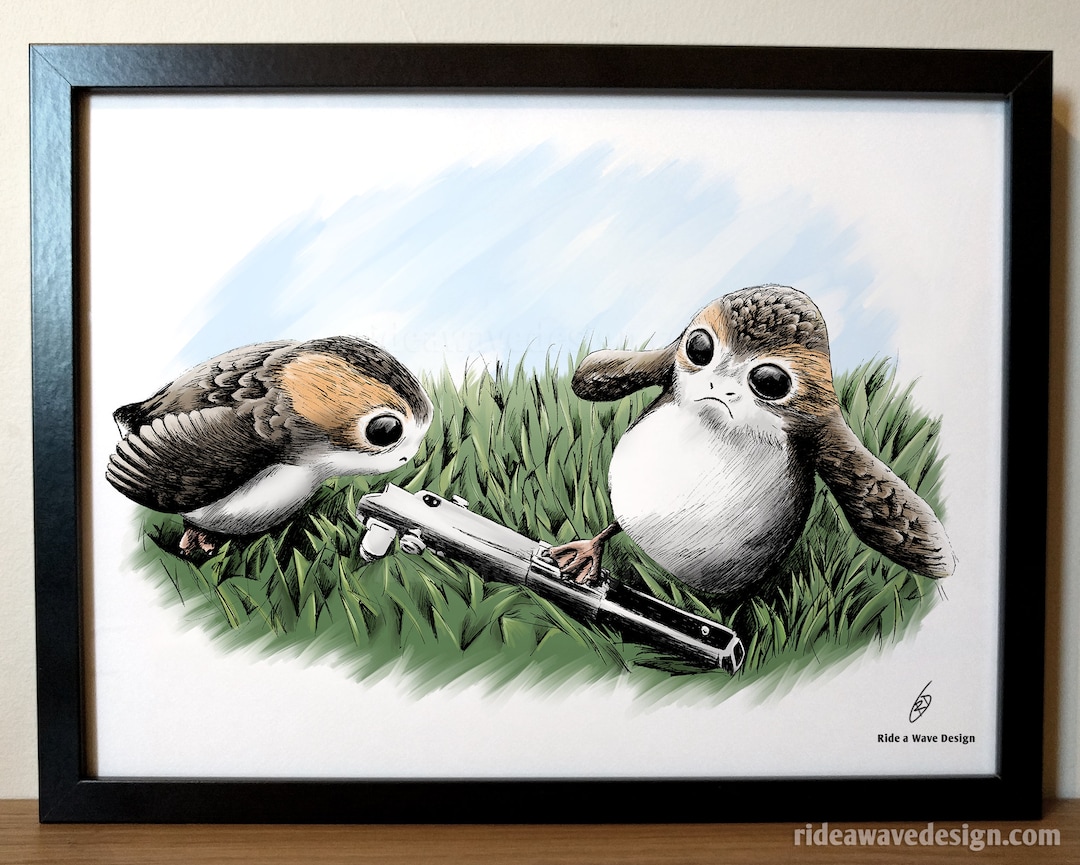 Porg Art Print, Porg Poster, Star Wars Art, Star Wars Poster, Star Wars ...