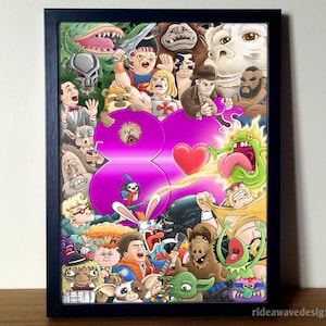 Ultimate 1980's Art Print | Nostalgia Artwork | 80's Gift Idea | 80's Movies and TV Illustration | Nostalgic 1980's Design | I love 80's Art