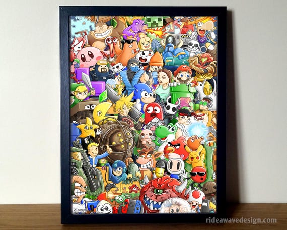 Video Game Print | Game Characters Art Print | Xbox | Nintendo