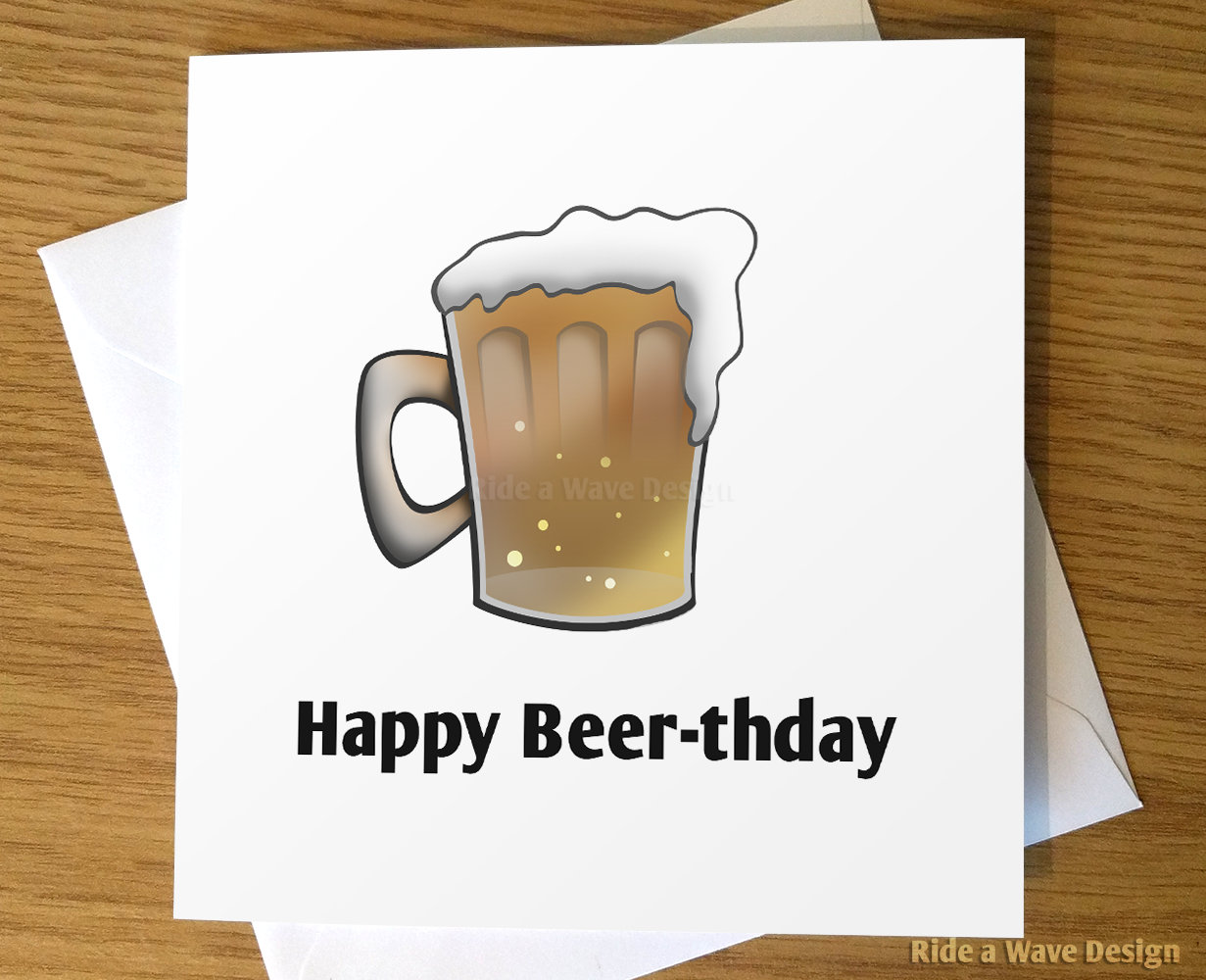 Happy Beer-thday Birthday Card Funny Birthday Card Beer - Etsy