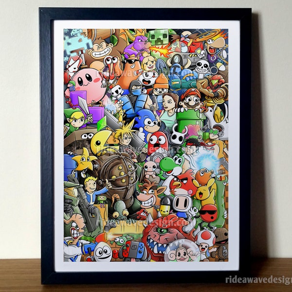 Impresión de videojuegos / Impresión de arte de personajes de juegos / Xbox / Nintendo / Playstation / Regalo de jugador / Póster de juegos / Ilustración de juegos de computadora