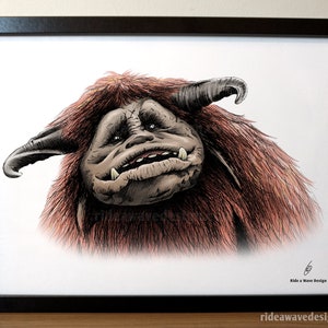 Impressão artística do labirinto de Ludo, amigo de Ludo, pôster do filme Labirinto, arte do filme Labirinto, impressão digital de Ludo, impressão de ilustração desenhada à mão