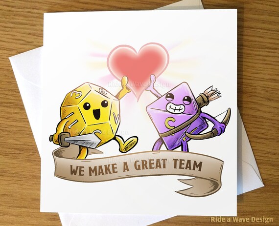 Dnd Dice Valentine's Day Card Dungeons and Dragons Love | Etsy