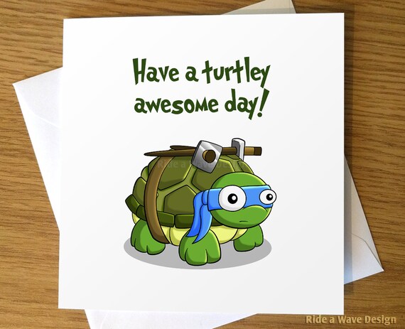 Carte Danniversaire Ninja Turtles Carte Danniversaire De Etsy