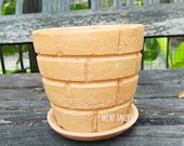 Handmade Red Clay Terracotta Small Plant Brick Wall Design Green Home Office Decoration Tray Garden Design