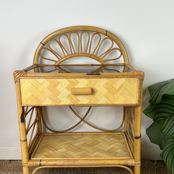Bamboo Bedside Table Etsy UK