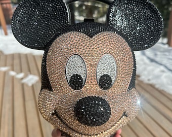 Vintage Mickey Mouse Rhinestone Lunchbox Handbag Purse