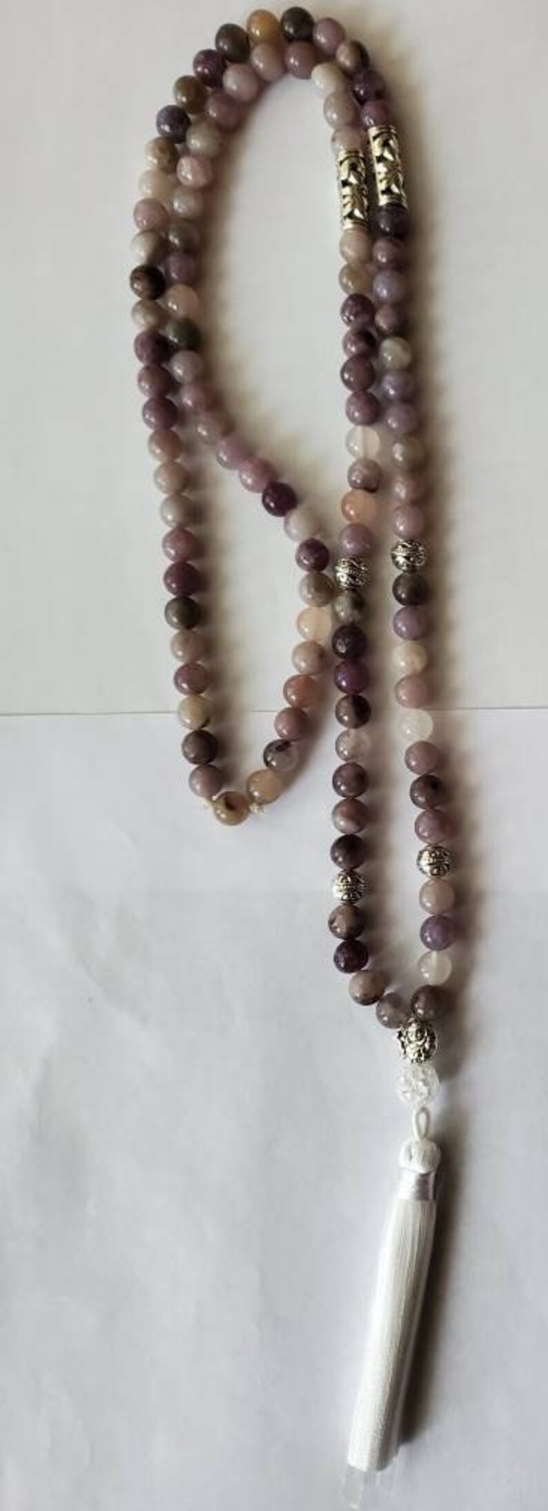 Lepidolite 108 bead meditation mala