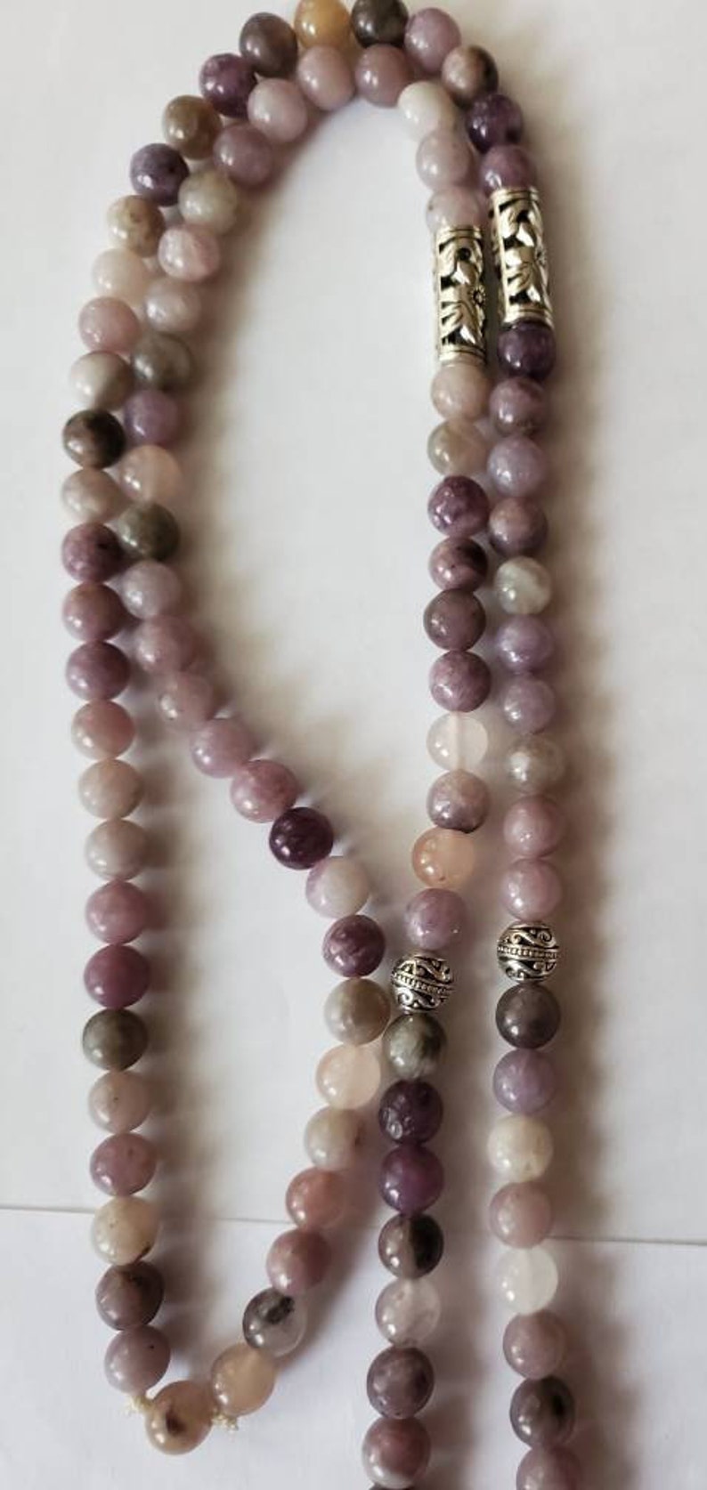Lepidolite 108 bead meditation mala
