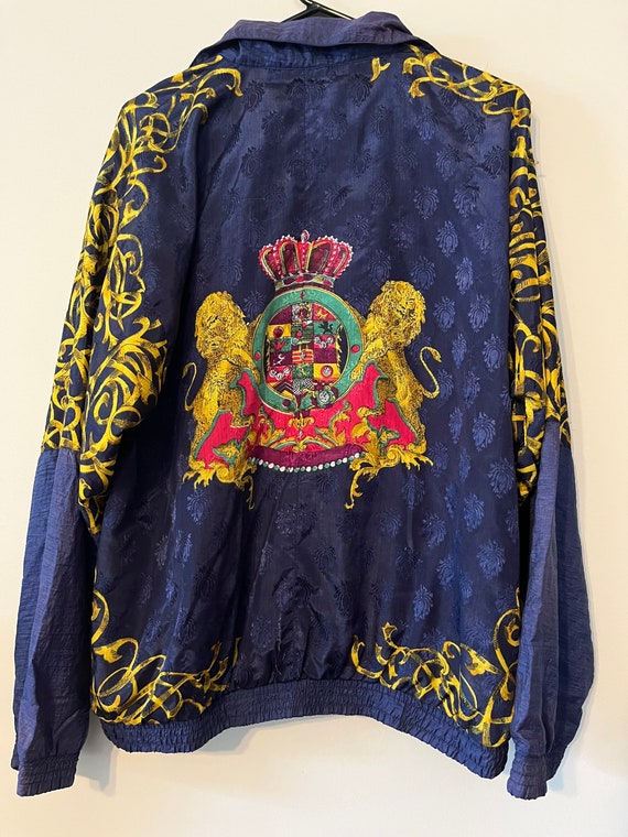 Vintage Lion Scroll Gold And Purple Jacket Coat C… - image 2