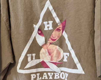 Vintage Playboy Bunny Tshirt Tan Beige Triangle