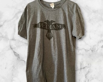 Vintage Bedlam Vodka Tshirt Grey Gray Adult Size Large Black