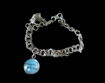 Vintage Sterling Silver Charm Bracelet Lucky Horseshoe Clover 4 Leaf Piano Praying Hands Religious