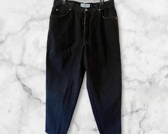Vintage 90s LA Blues Brand Black Denim Blue Jeans Wide Petite Women’s SIZE 20