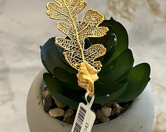 Vintage Gold Vermeil Leaf Pendant Fall Jewelry