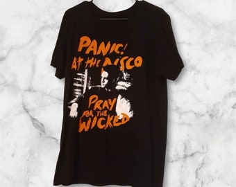 Panic At The Disco Black And Orange Band Tee Pray For The Wicked Shirt Short Sleeves Unisex Mens Womens Concert