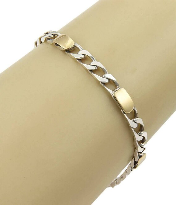 Vintage Authentic Tiffany and Co. Sterling and Yellow Gold Cuban