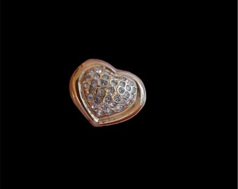 Gold Toned Heart Slider Pendant With Cz's