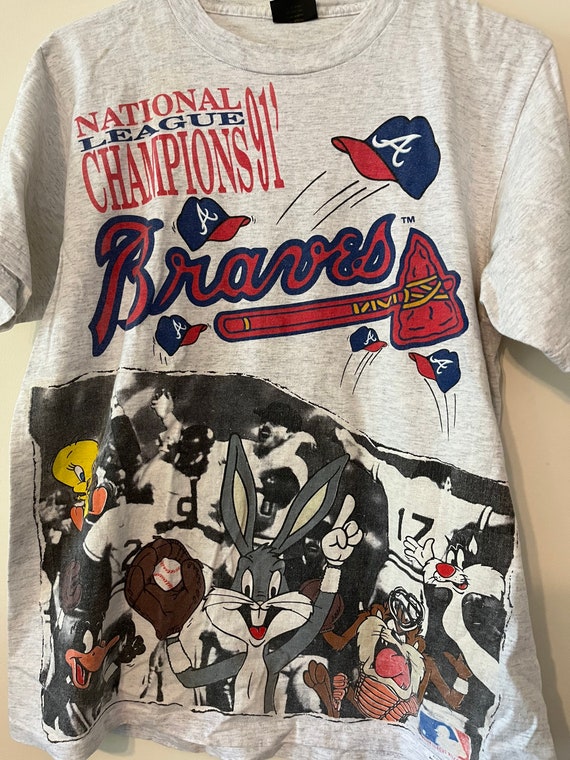 Vintage 1991 Atlanta Braves Looney Tunes T-shirt (adult Large) - Etsy