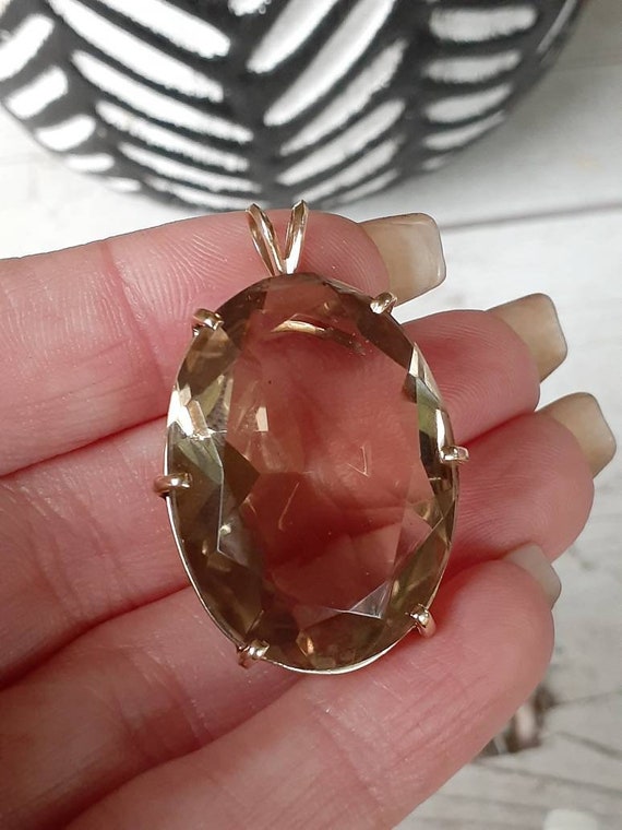 Vintage Yellow Gold Smokey Topaz 