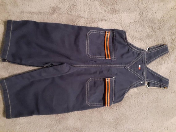 Tommy Hilfiger "Wild Hogs" Blue Jean Overalls Yel… - image 5