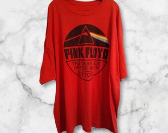 Pink Floyd" Dark Side Of The Moon Tshirt Red Size Adult 4XL Unisex Mens womens 1973 Tour Rock Band Vintage