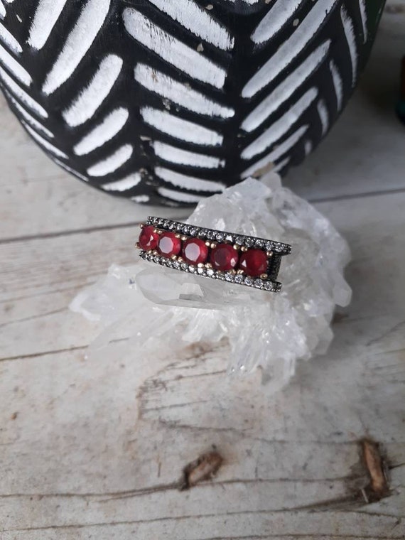 Antique Georgian Ruby And Sterling Silver Cocktai… - image 2