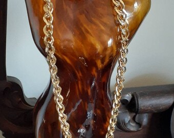Vintage Designer Gold "Givenchy" Thick And Chunky Chain Couture Runway Jewelry Long Big Curb