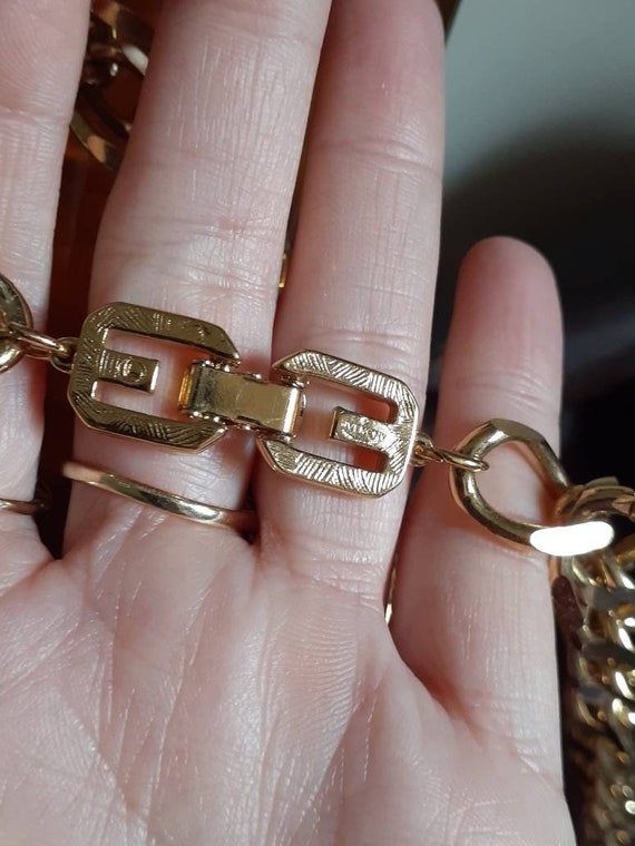Vintage Designer Gold "Givenchy" Thick And Chunky… - image 8