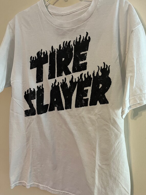 Vintage black and white Tire Slayer Tshirt - image 1